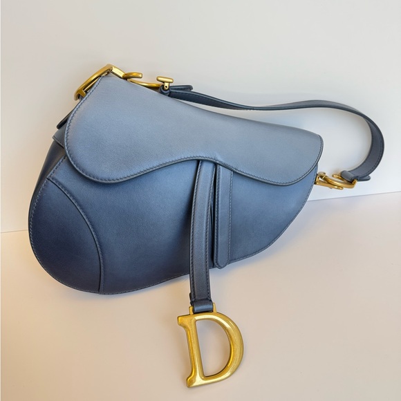 Christian Dior Medium Saddle Ombré Blue - Picture 1 of 13